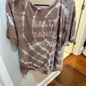 Aerie Brown Tie-Dye Short Sleeve Tee